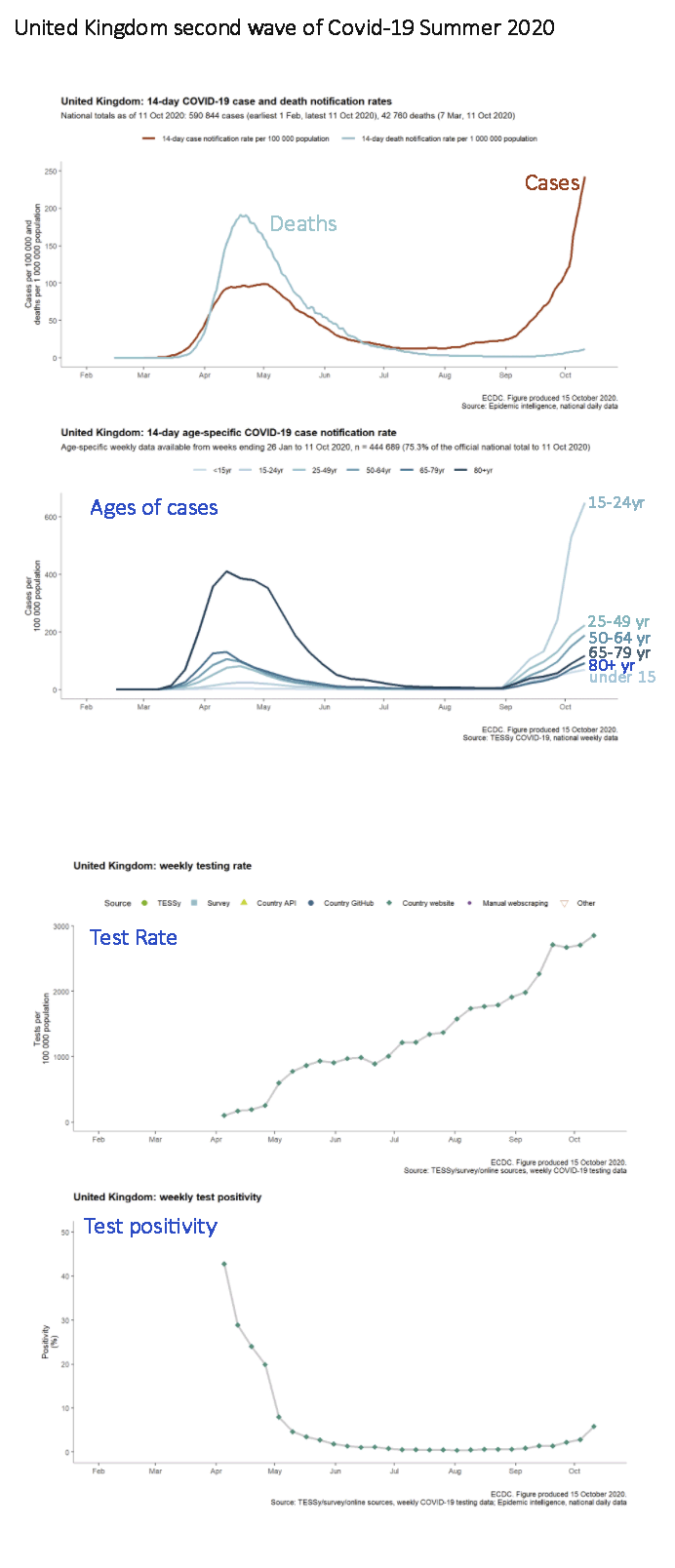 UK, Covid-19, Second wave, demographics, testing, Test rate, deaths
