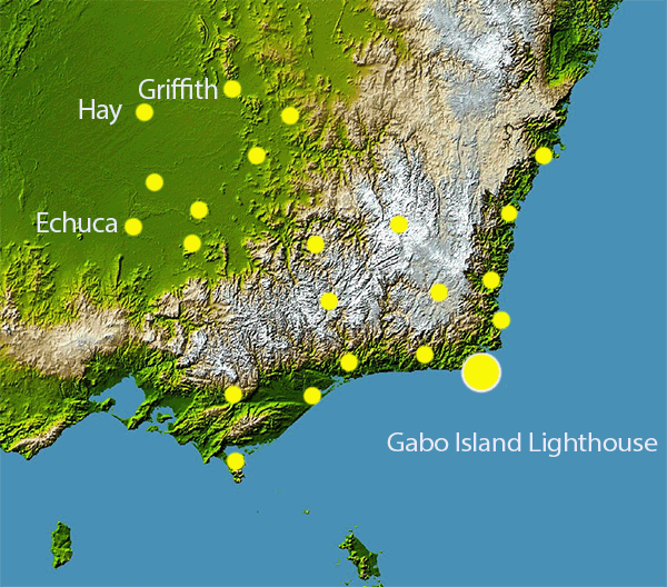 Gabo Island, Map, SE Australia, Thermometer, Bureau of Meteorology