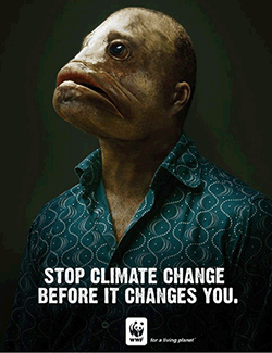 WWF, Fear of Climate Change, Global Warming. Poster.