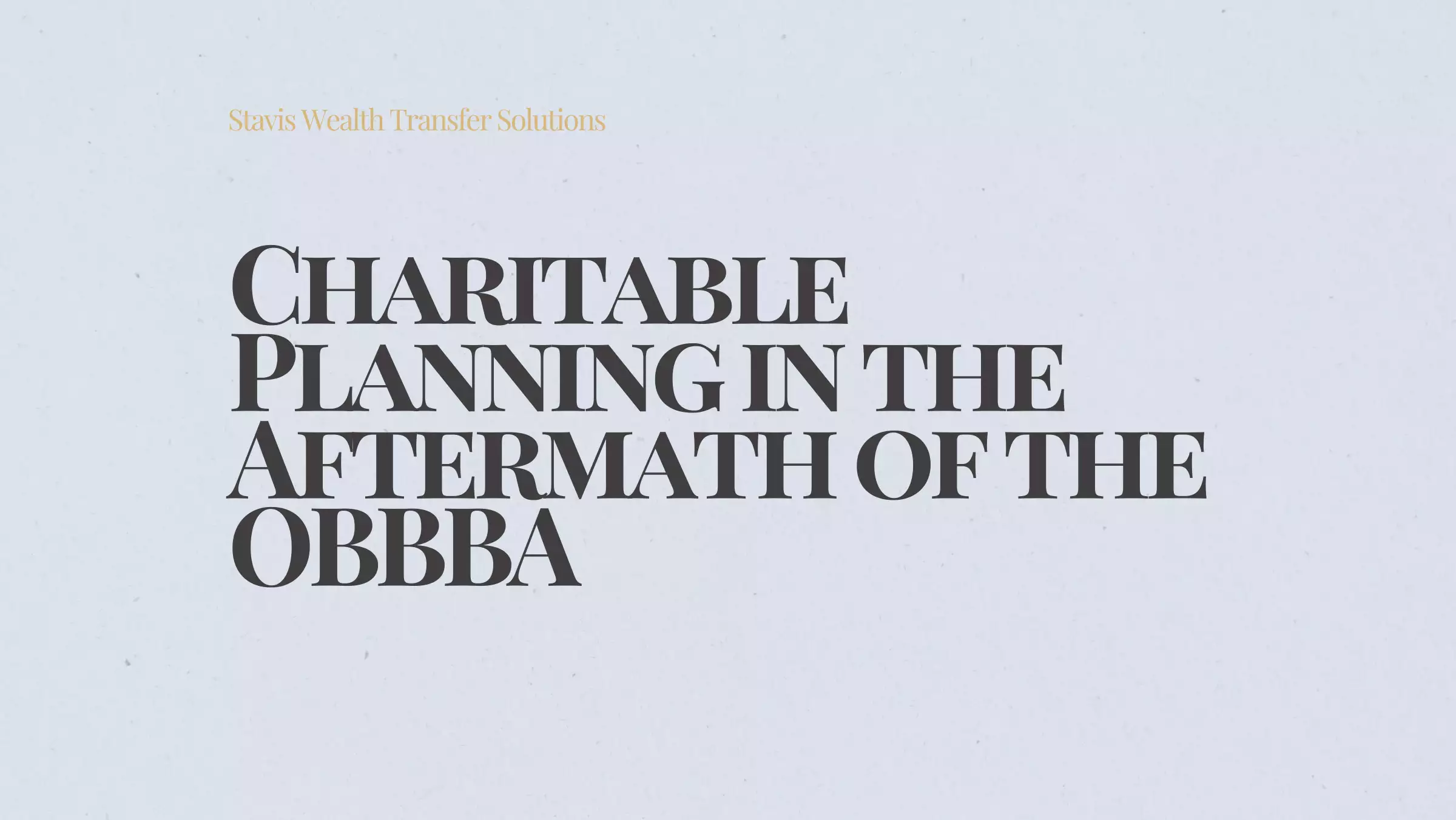 Charitable Planning in the Aftermath of the OBBBA