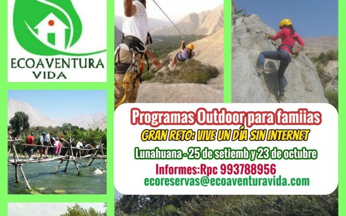 Programas Outdoor para familias " UN DÍA SIN CELULAR"