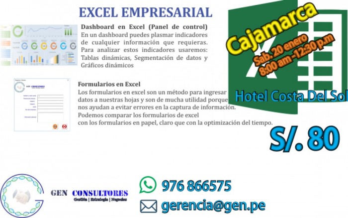 Aprende Excel Empresarial en Cajamarca / / Joinnus