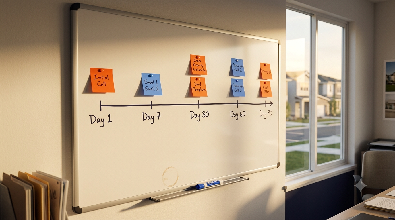 A 30-60-90 Follow-Up Cadence Template for New Homes | Jome