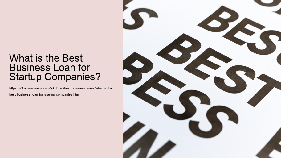 What is the Best Business Loan for Startup Companies?   What is the Best Business Loan for Startup Companies?