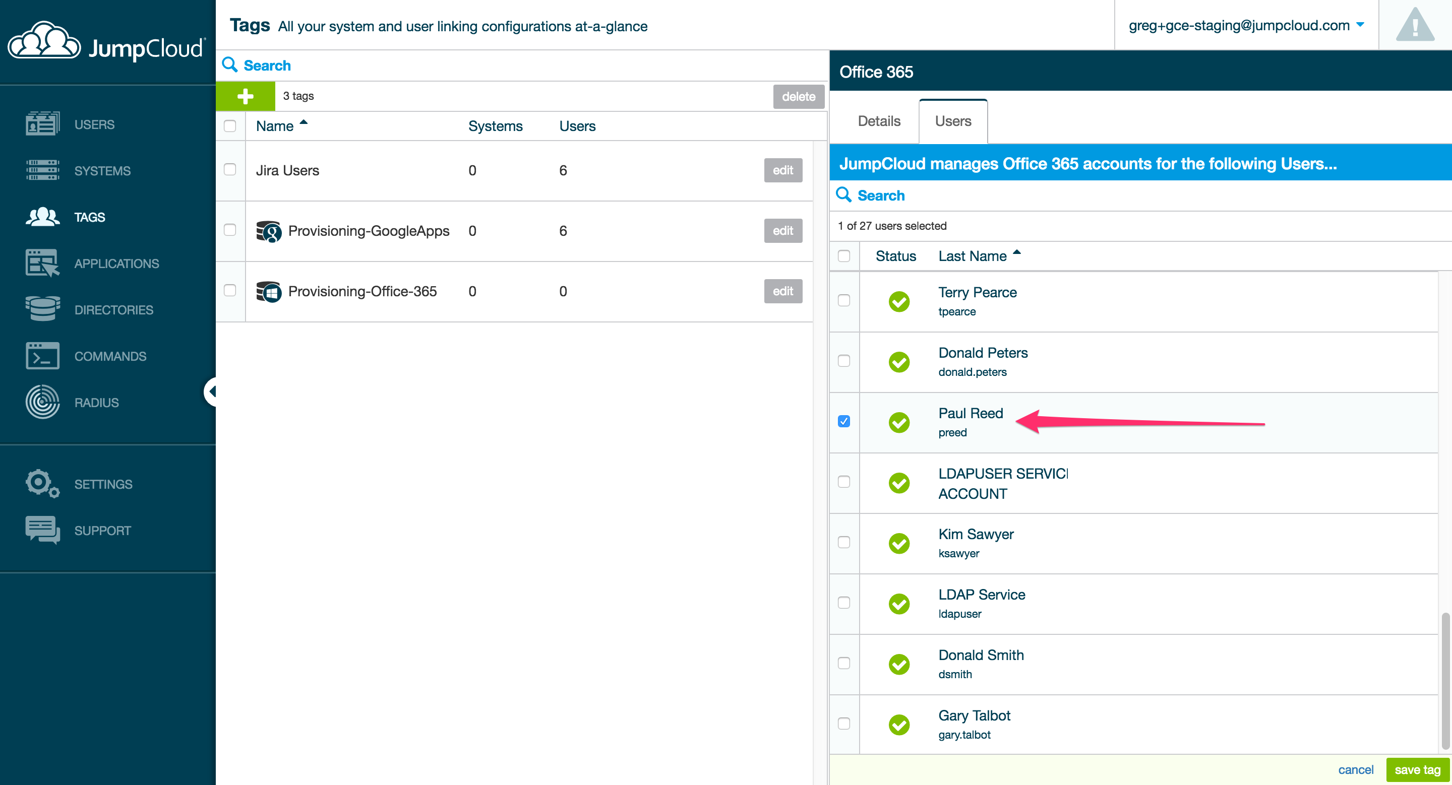 jumpcloud office 365 user import provisioning an office 365 account