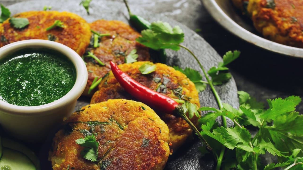 Moong dal and paneer tikki