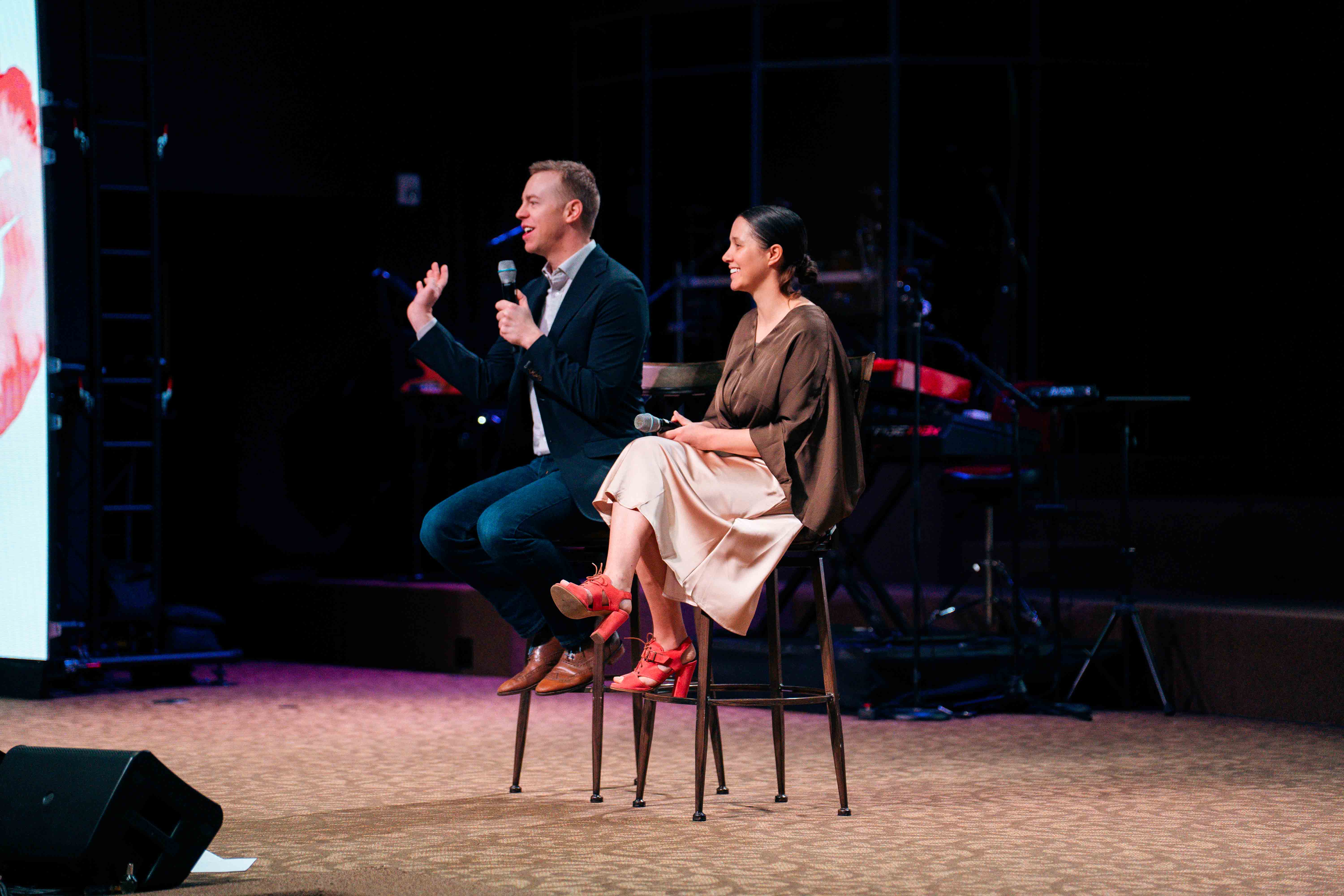 Happy couple laughing