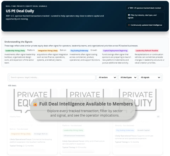 US PE Deal Daily preview