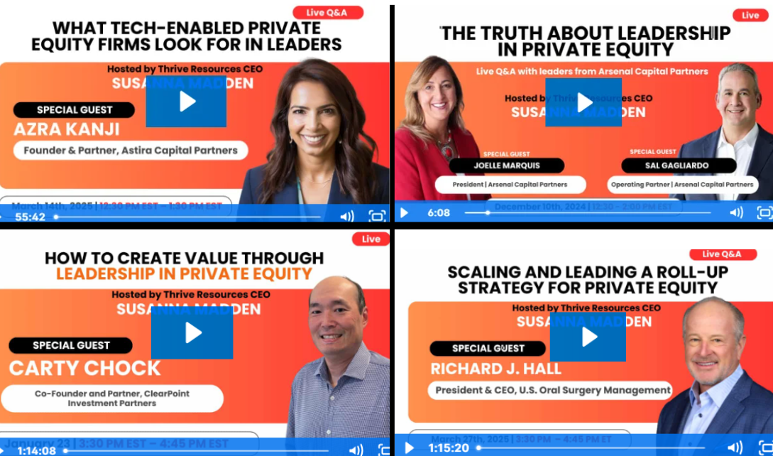 Private equity firm and operating executive conversations