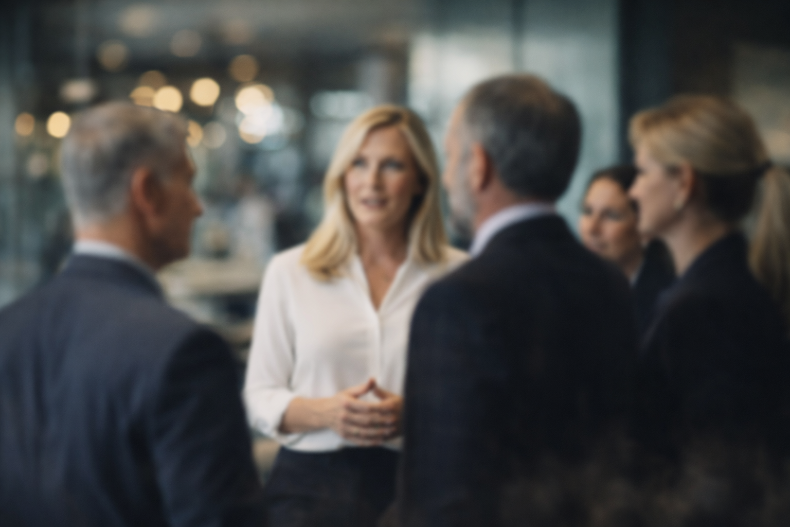 Executives discussing leadership strategy