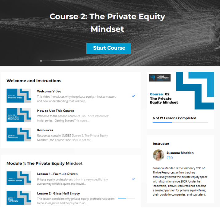 Private Equity Mindset course
