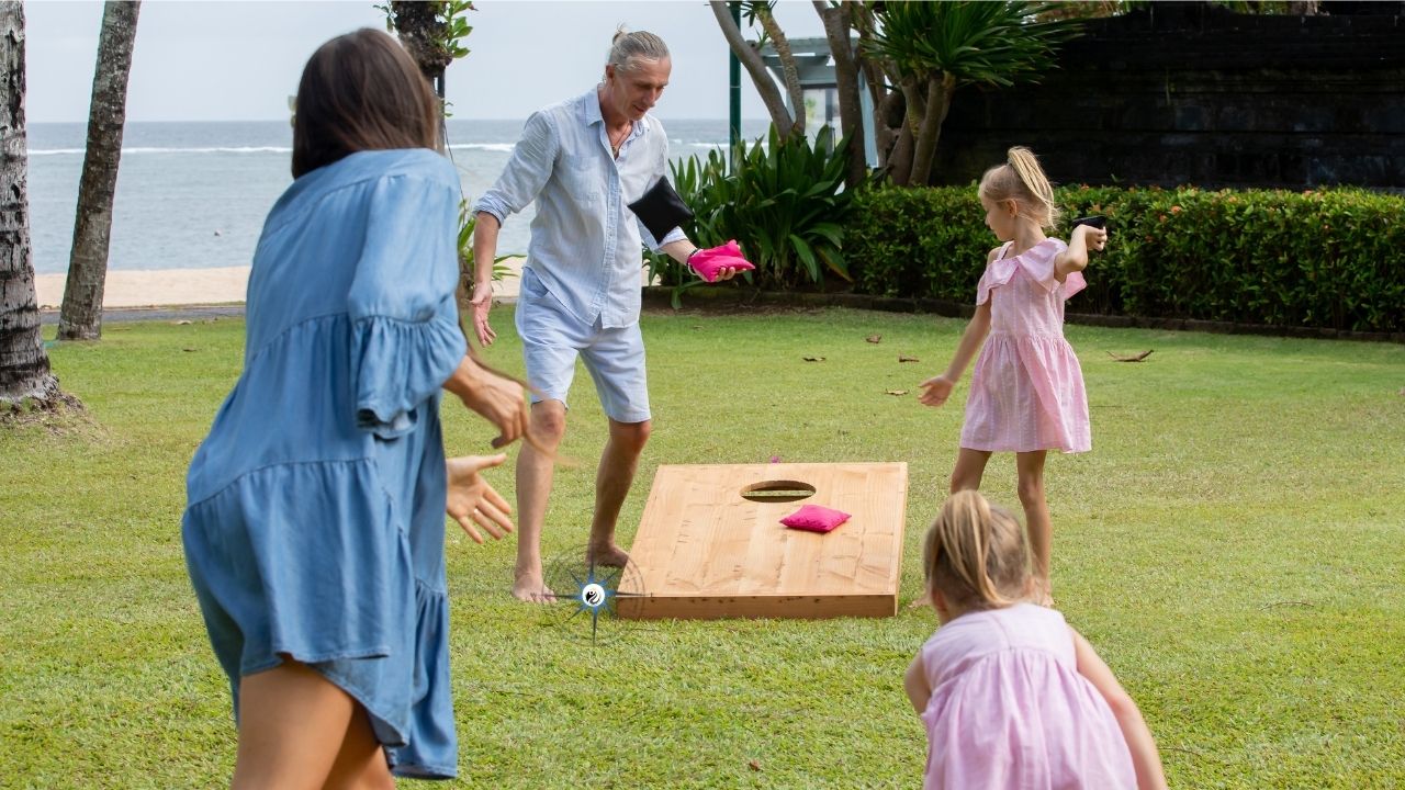 Parents et enfants plage