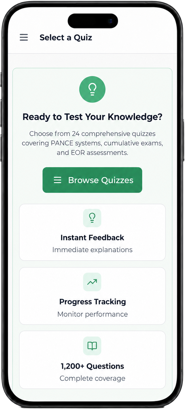 PA Guide high-yield quizzes app