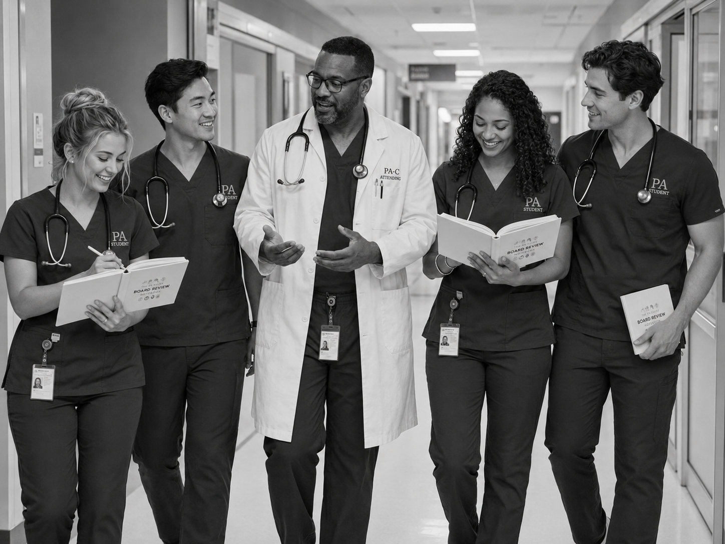 PA students reviewing together on clinical rotation