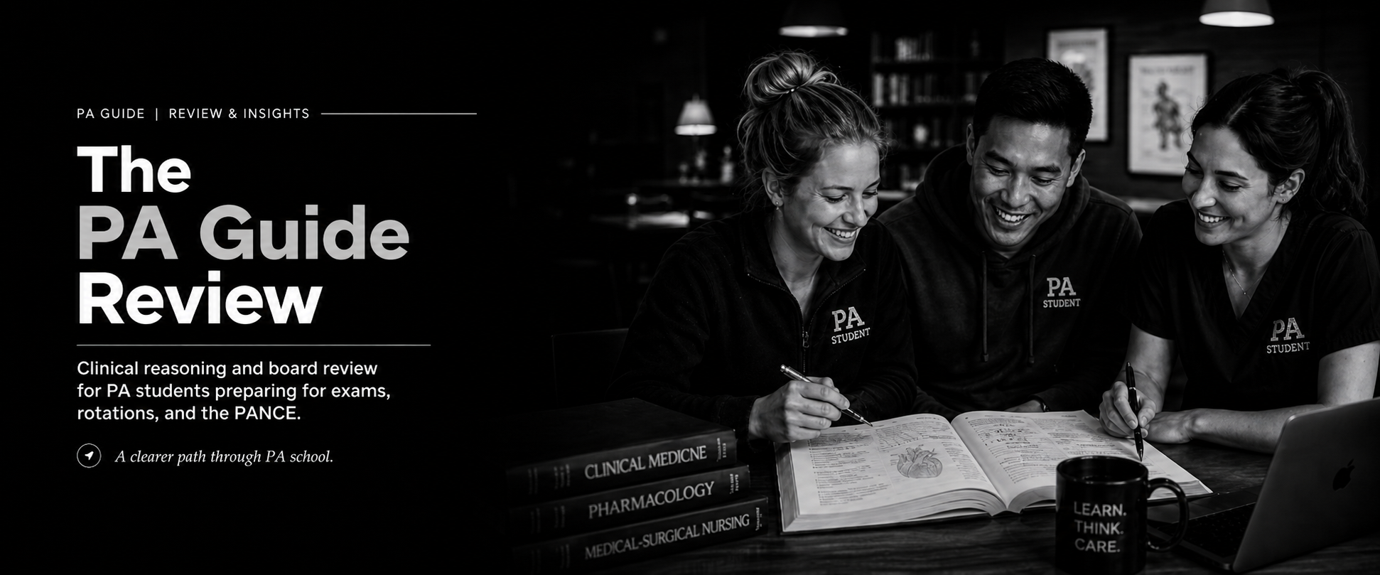The PA Guide Review — clinical reasoning and board review for PA students preparing for exams, rotations, and the PANCE.