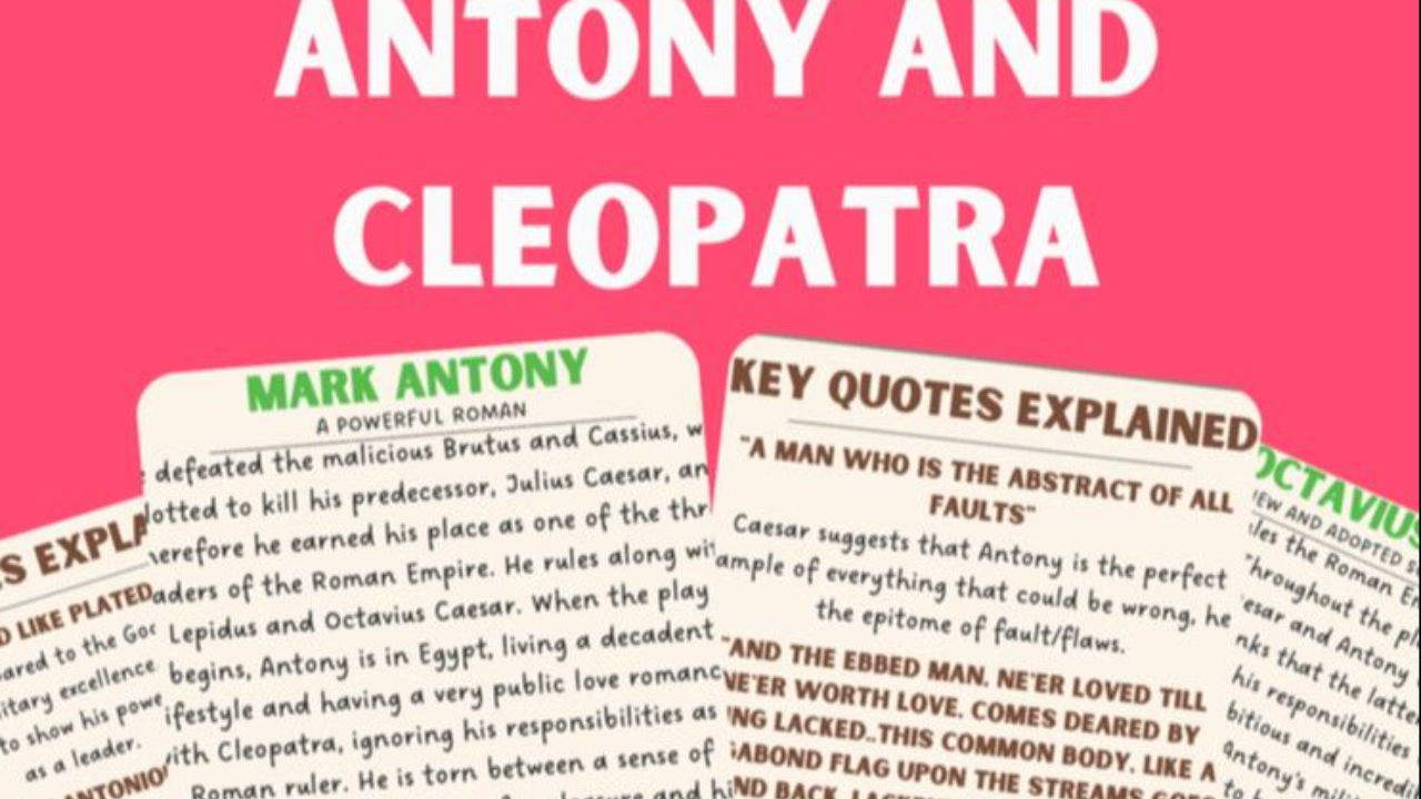 Antony and Cleopatra GCSE Mindmap & Flashcards