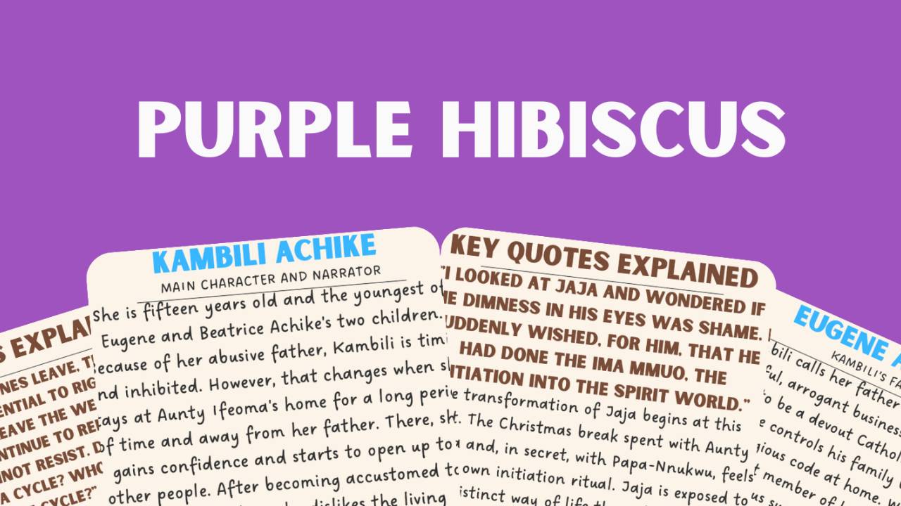 Purple Hibiscus GCSE Mindmap & Flashcards