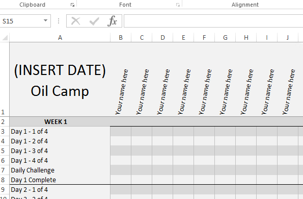 Sample Oil Camp Documents