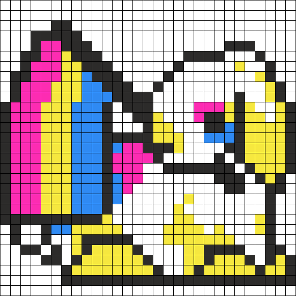 Pansexual Pride Rabbit Perler Sprite