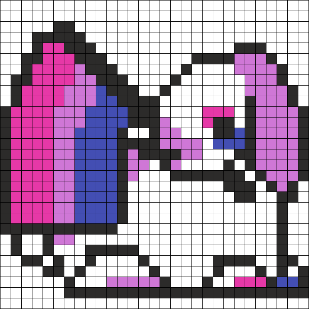 Pink & Black Playboy Bunny Perler Bead Pattern, Bead Sprites