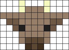 Brown Cow Mini Perler Perler Bead Pattern | Bead Sprites | Animals Fuse ...