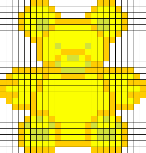 Yellow Counting Bear Perler