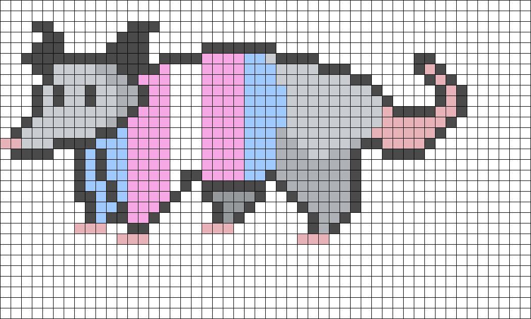 Trans Pride Possum Perler