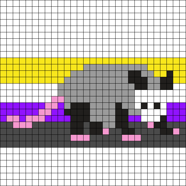 Nonbinary Pride Possum Perler