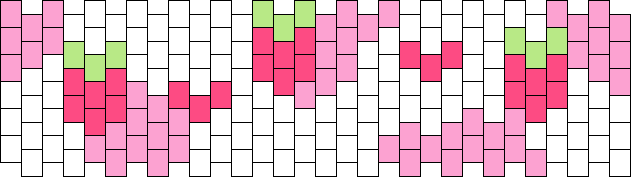 Strawberry Moo 30 X 6 Short Cuff Kandi Pattern