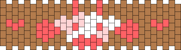 30 X 6 Strawberry Cow Short Cuff Kandi Pattern