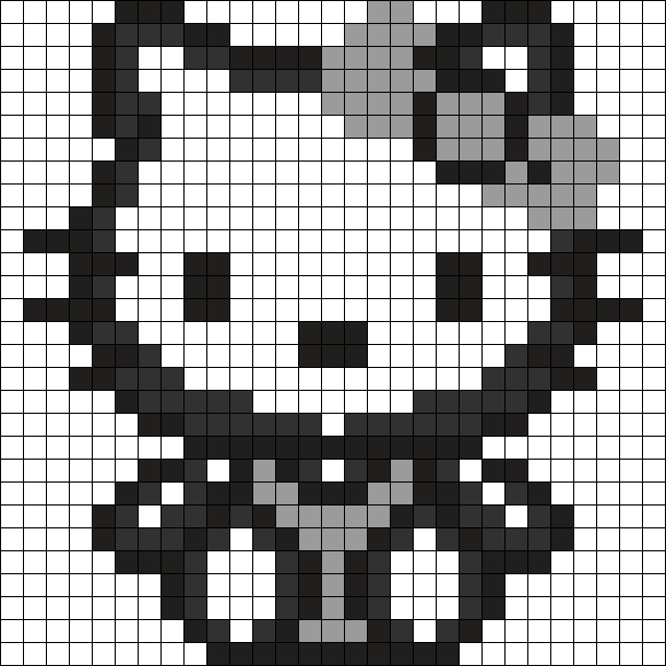 Black And White Hello Kitty Head Perler Bead Pattern, Bead Sprites