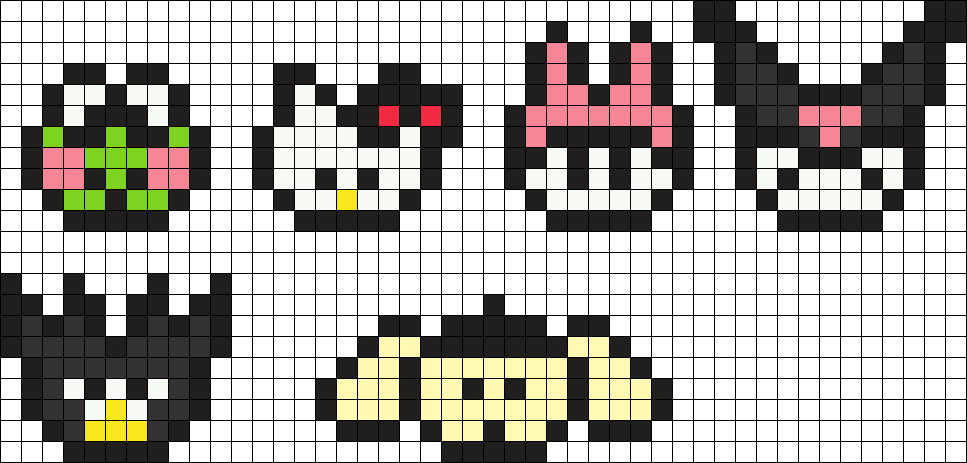 Sanrio Perler beads in 2022  Melty bead patterns, Easy perler