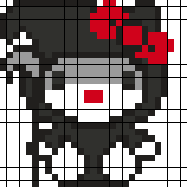 Grim Reaper Kitty Perler Bead Pattern 