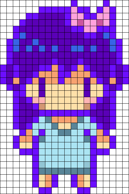 Omori Pixel Sprite Head Perler Bead Pattern, Bead Sprites