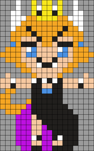 Bowsette Perler Perler Bead Pattern | Bead Sprites | Characters Fuse ...