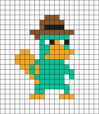 Perry The Platypus Perler/Bead Sprite