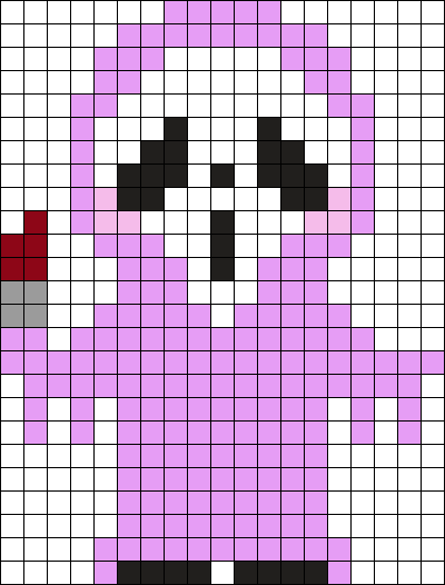 Ghostface Chibi Sprite Perler Bead Pattern | Bead Sprites | Characters ...