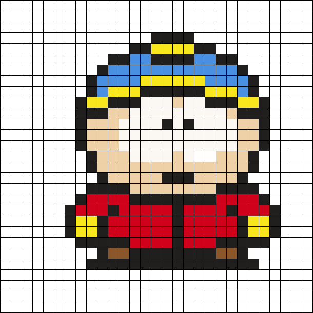 Cartman Perler Bead Pattern | Bead Sprites | Characters Fuse Bead Patterns