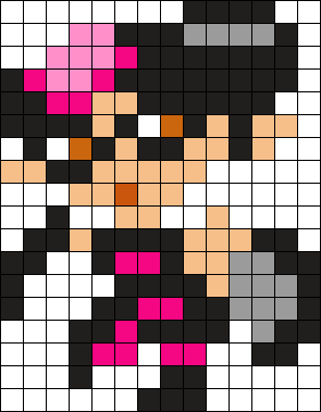 8-bit Callie Splatoon Perler Bead Pattern/Bead Sprite