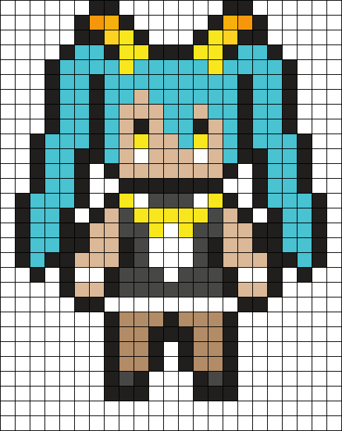 Yellow Bunny Miku (perler)