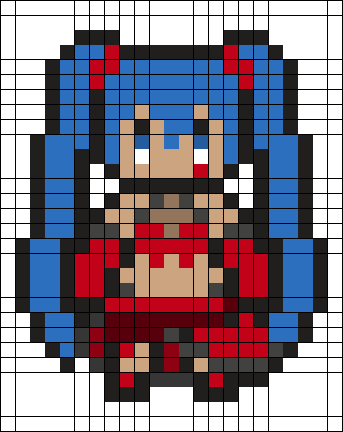 Brain Revolution Girl Miku (perler) Perler Bead Pattern | Bead Sprites ...