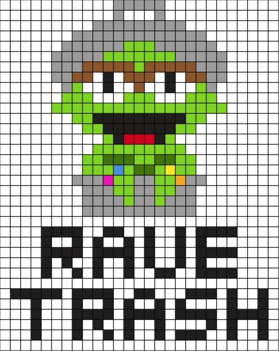 Oscar Rave Trash Perler Bead Pattern | Bead Sprites | Characters Fuse ...