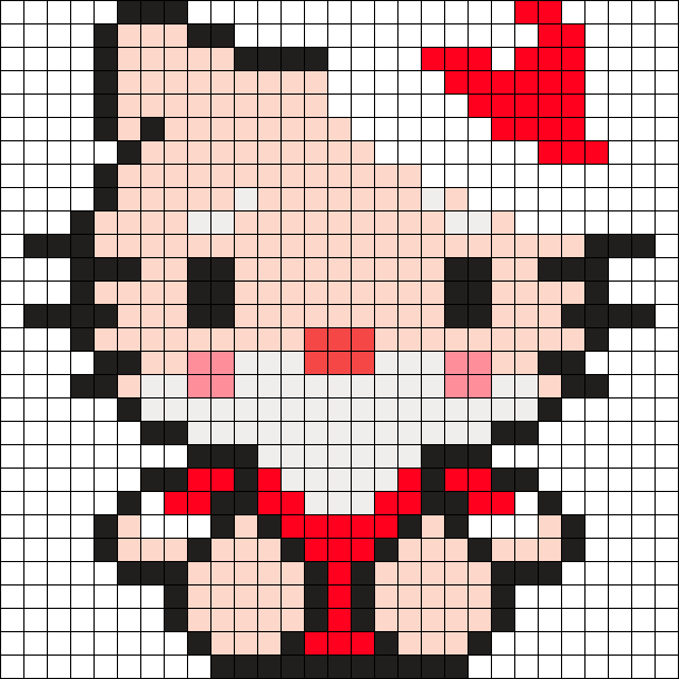 Santa Claus Kitty Perler Bead Pattern | Bead Sprites | Characters Fuse ...