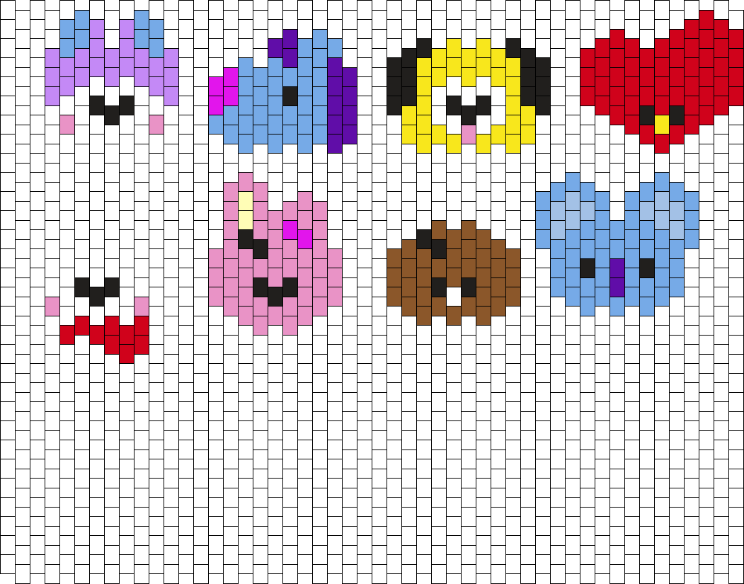 BT21 Charms Pony Bead Patterns | Characters Kandi Patterns for Kandi Cuffs