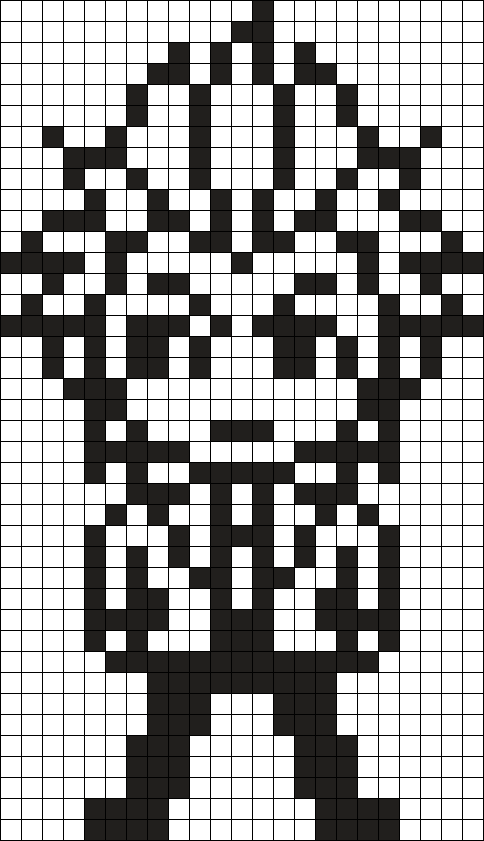 Leon Kuwata B/W Pixel Sprite Perler Bead Pattern | Bead Sprites ...