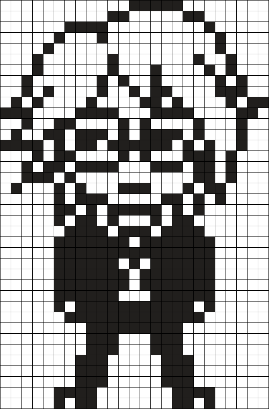 Byakuya Togami B/W Sprite Perler Bead Pattern | Bead Sprites ...