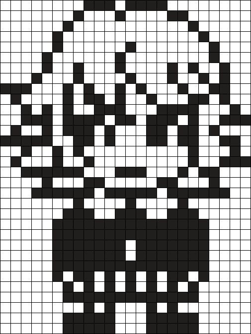 Chihiro Fujisaki B/W Sprite Perler Bead Pattern | Bead Sprites ...