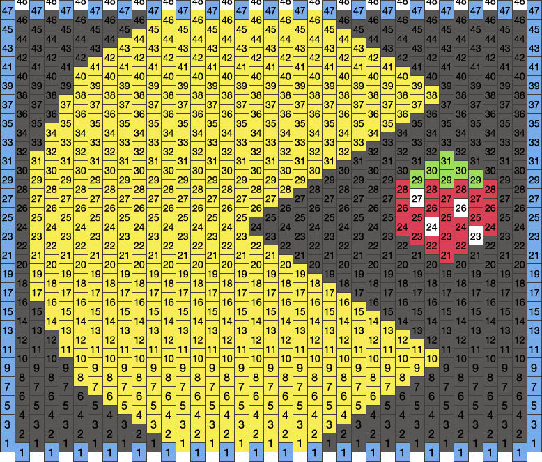 Pac-Man Bag Panel Pony Bead Patterns | Characters Kandi Patterns for ...