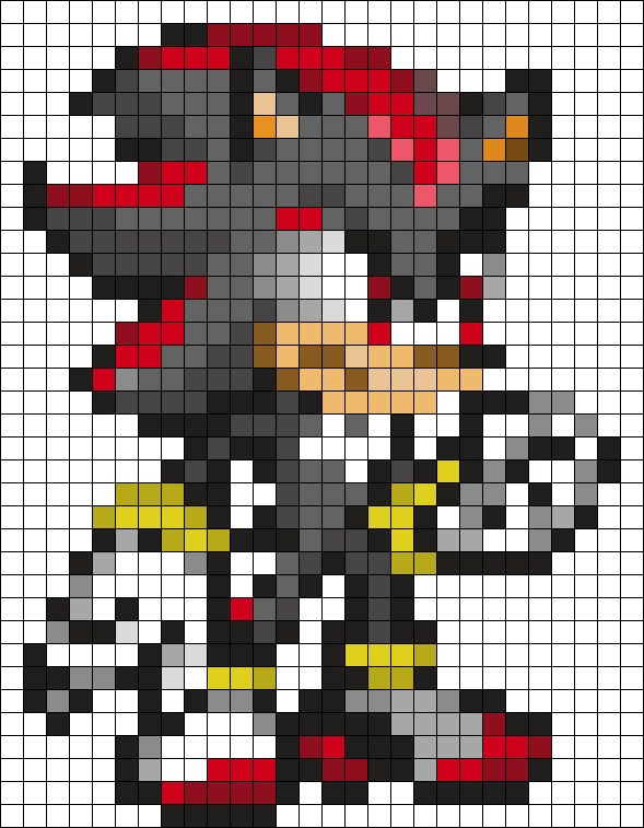 Shadow Perler Bead Pattern | Bead Sprites | Characters Fuse Bead Patterns