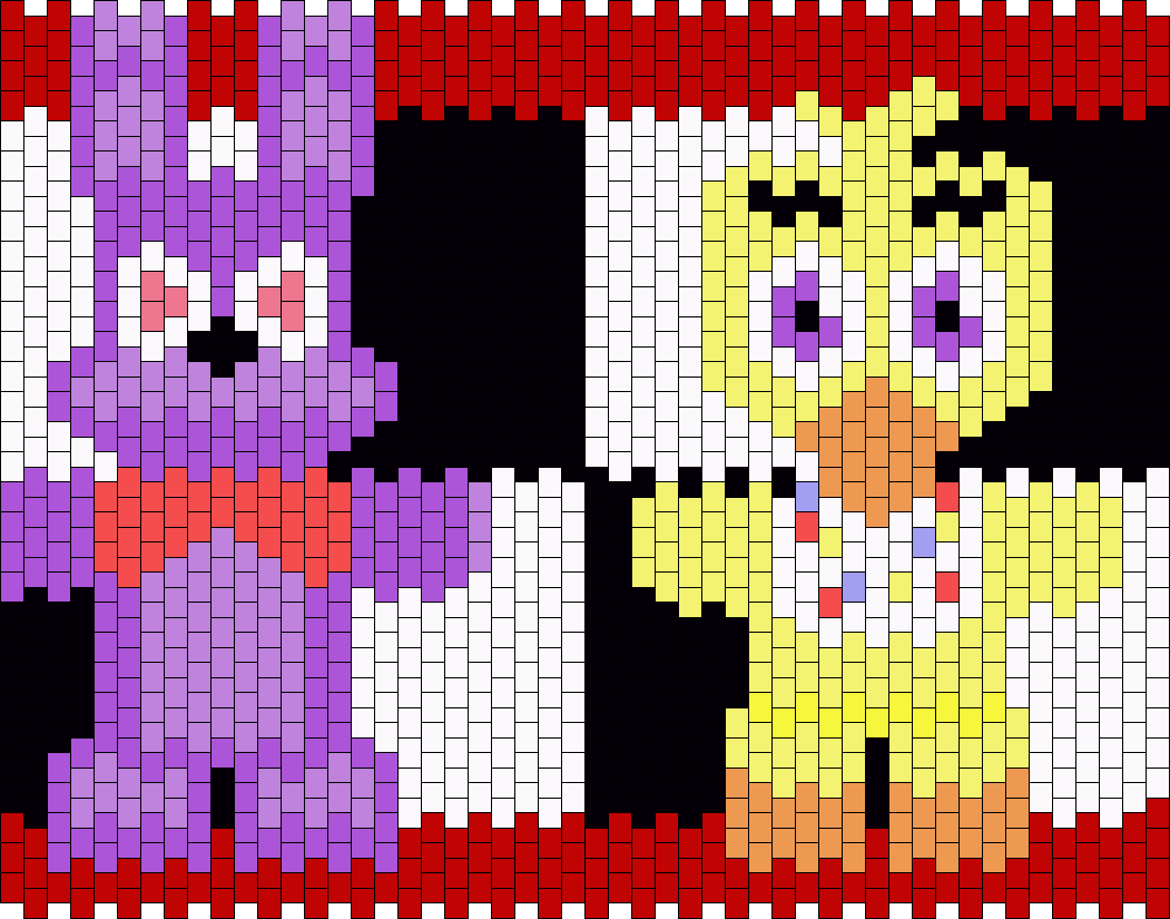 Bonnie And Chica Plush Pony Bead Patterns | Characters Kandi Patterns ...